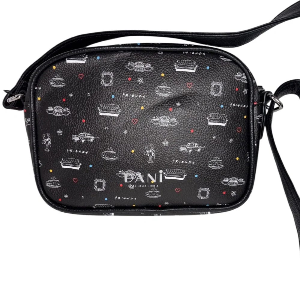 Friends Central Perk Logo Crossbody Black Bag Zip Top Closure by Daniele Nicole - Picture 7 of 16
